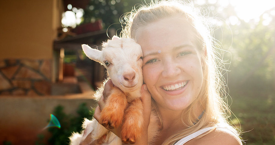 Katie & goat